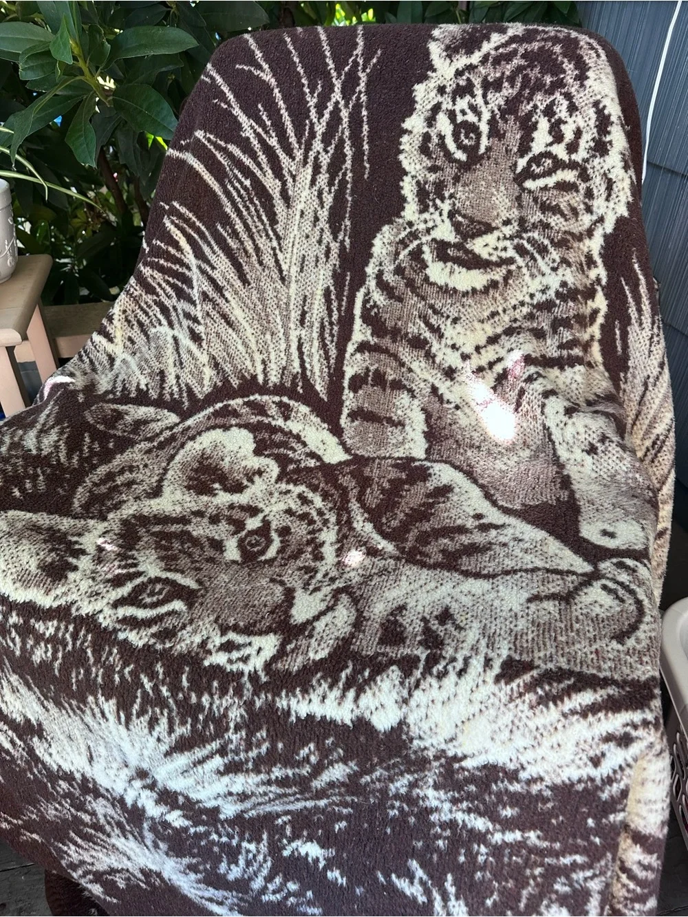 Vintage MORA Blanket Tiger Cubs Reversible 78